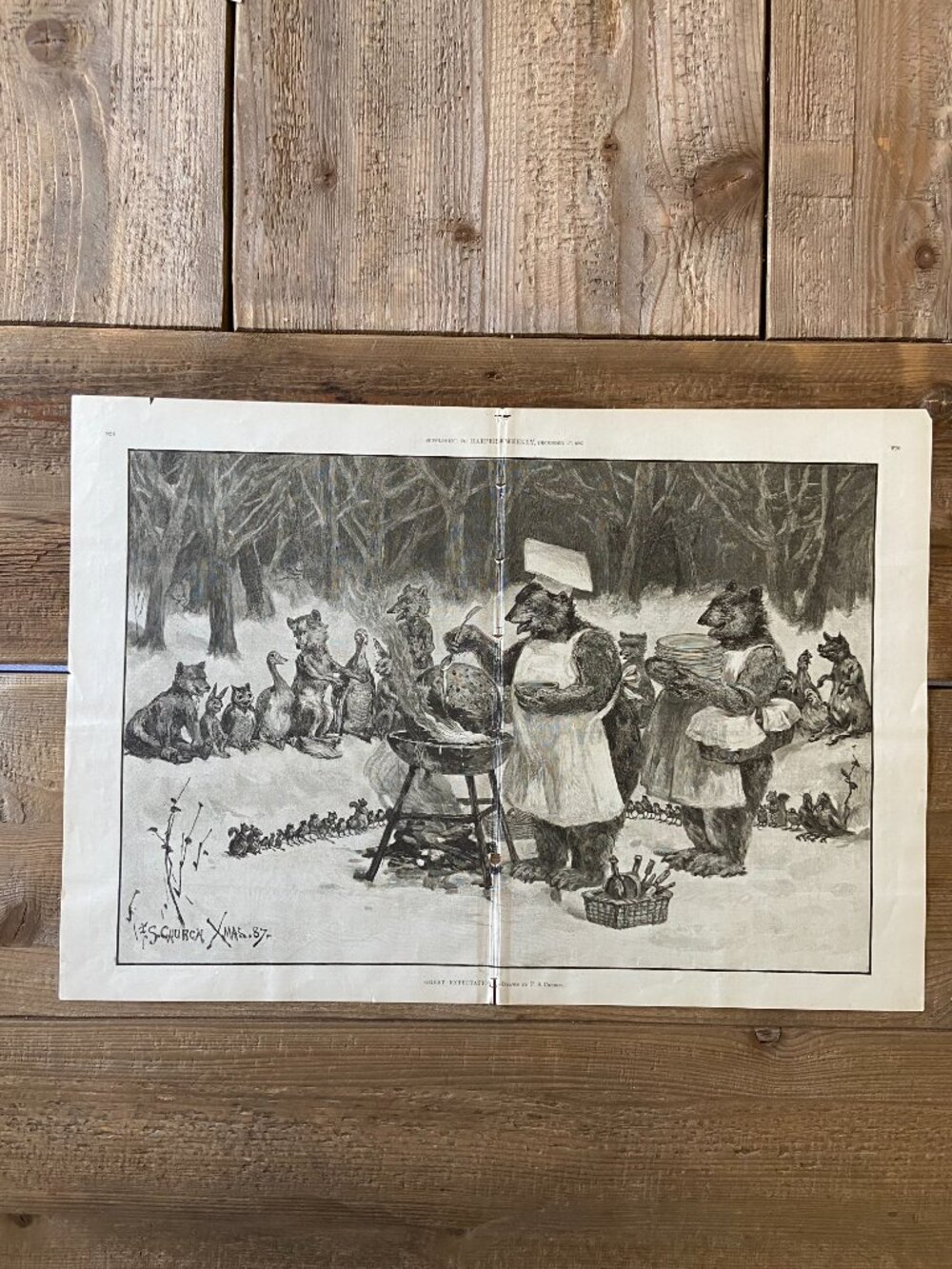 F.S. Church, Harper's Weekly, Antique Print, Woodcut Engraving
